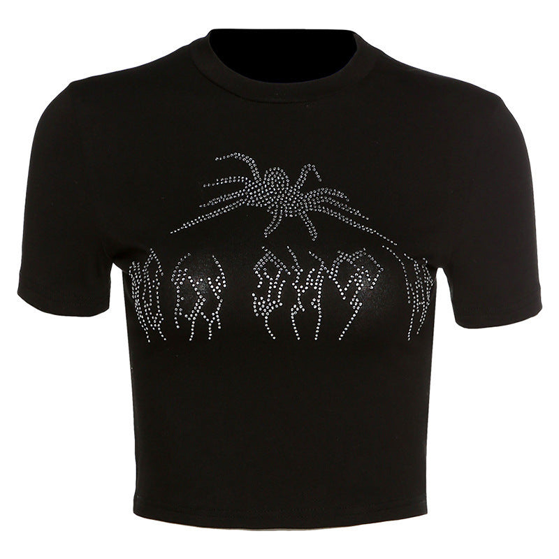 Damski top spider z krótkim rękawkiem