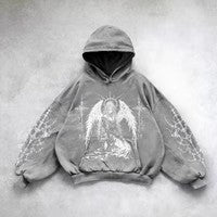 Bawełniane bluzy z kapturem i nadrukiem Hip Hop Y2g Streetwear