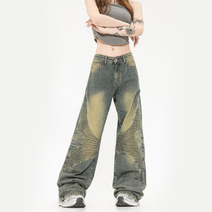 Stylizowane sprane baggy jeansy