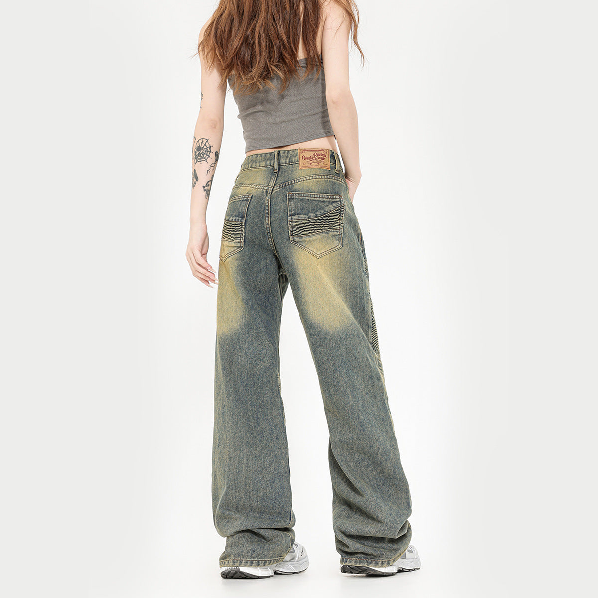 Stylizowane sprane baggy jeansy