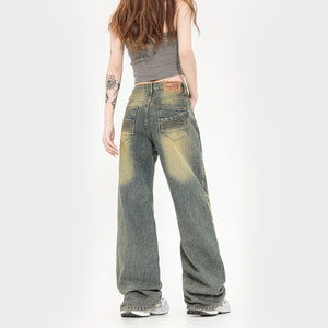 Stylizowane sprane baggy jeansy