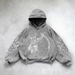 Bawełniane bluzy z kapturem i nadrukiem Hip Hop Y2g Streetwear