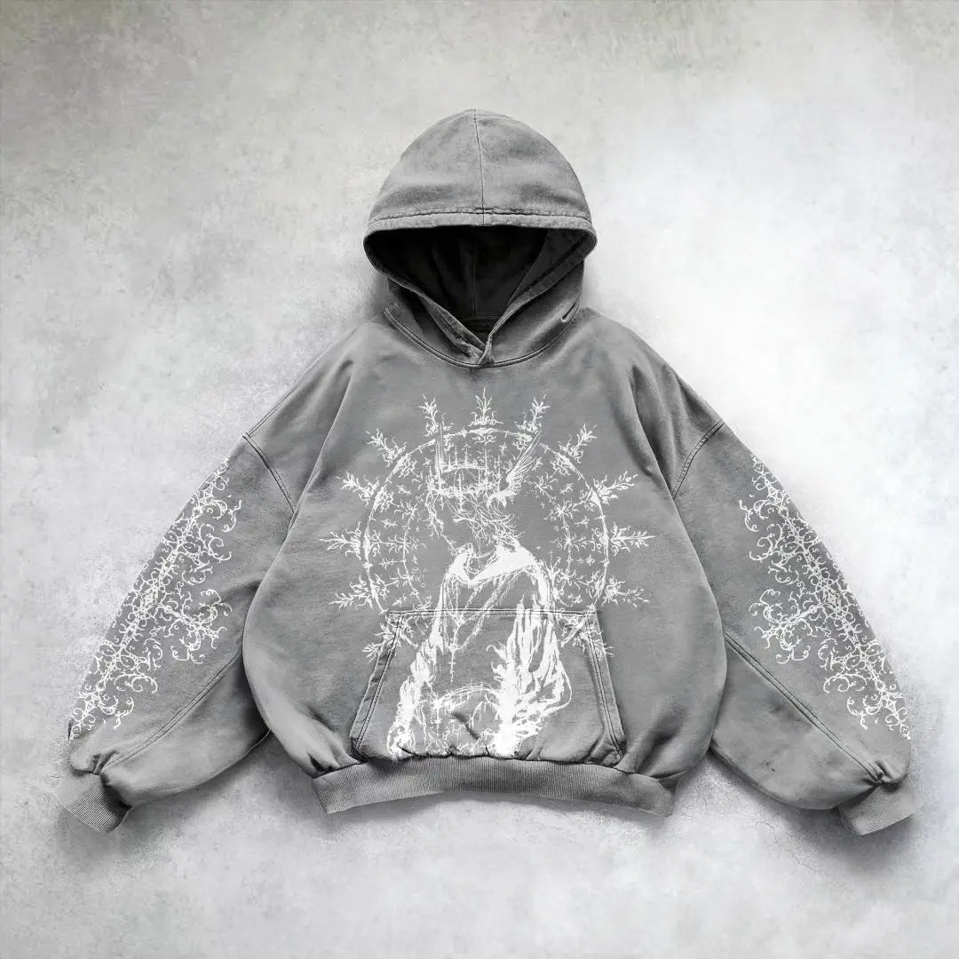 Bawełniane bluzy z kapturem i nadrukiem Hip Hop Y2g Streetwear