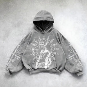 Bawełniane bluzy z kapturem i nadrukiem Hip Hop Y2g Streetwear
