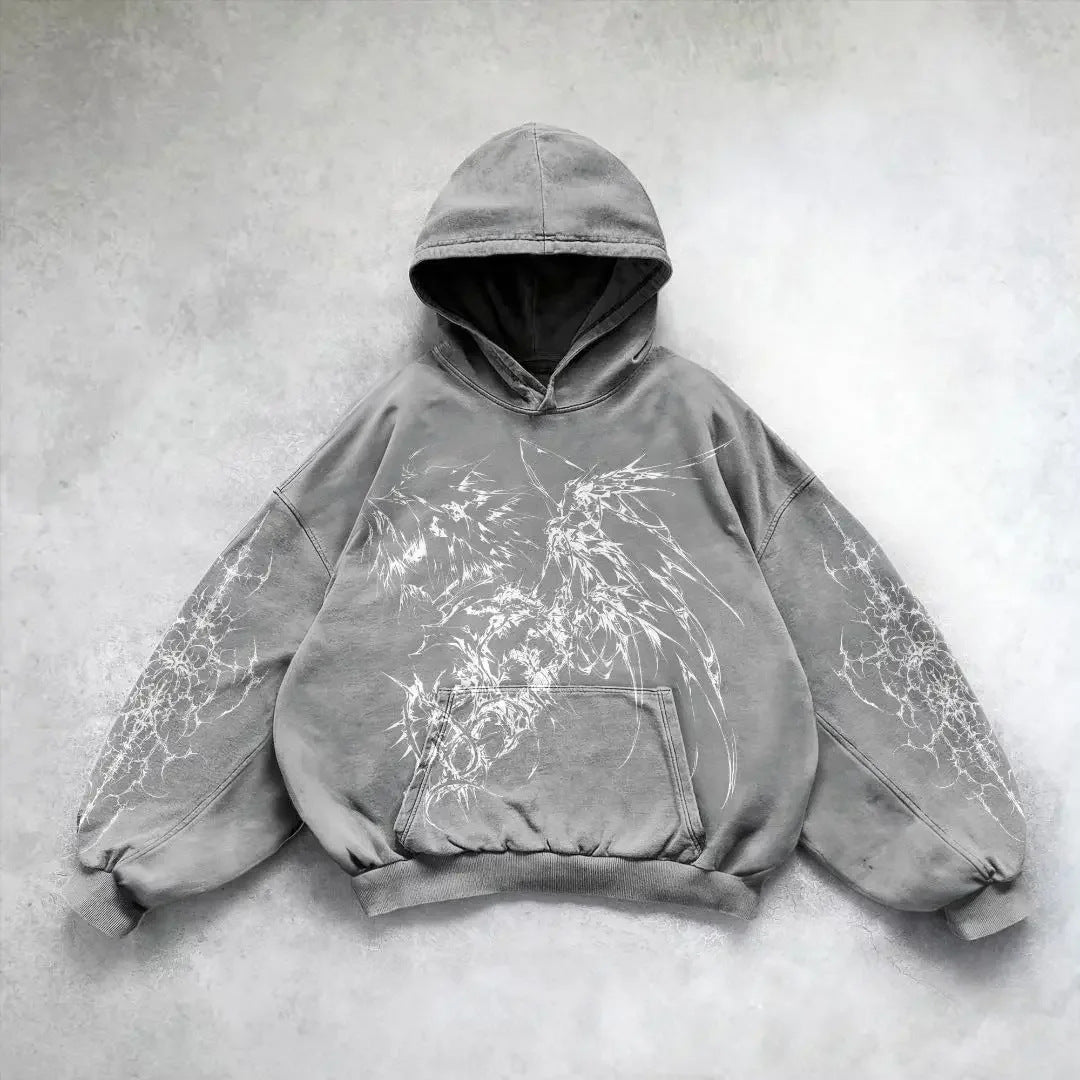 Bawełniane bluzy z kapturem i nadrukiem Hip Hop Y2g Streetwear