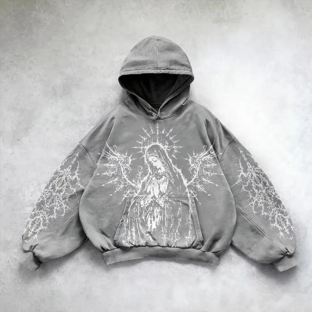 Bawełniane bluzy z kapturem i nadrukiem Hip Hop Y2g Streetwear